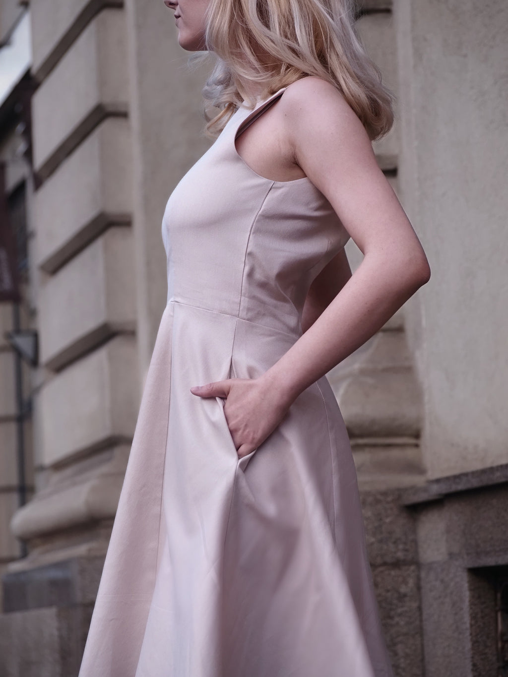 Office Beige Blazer and Dress Set