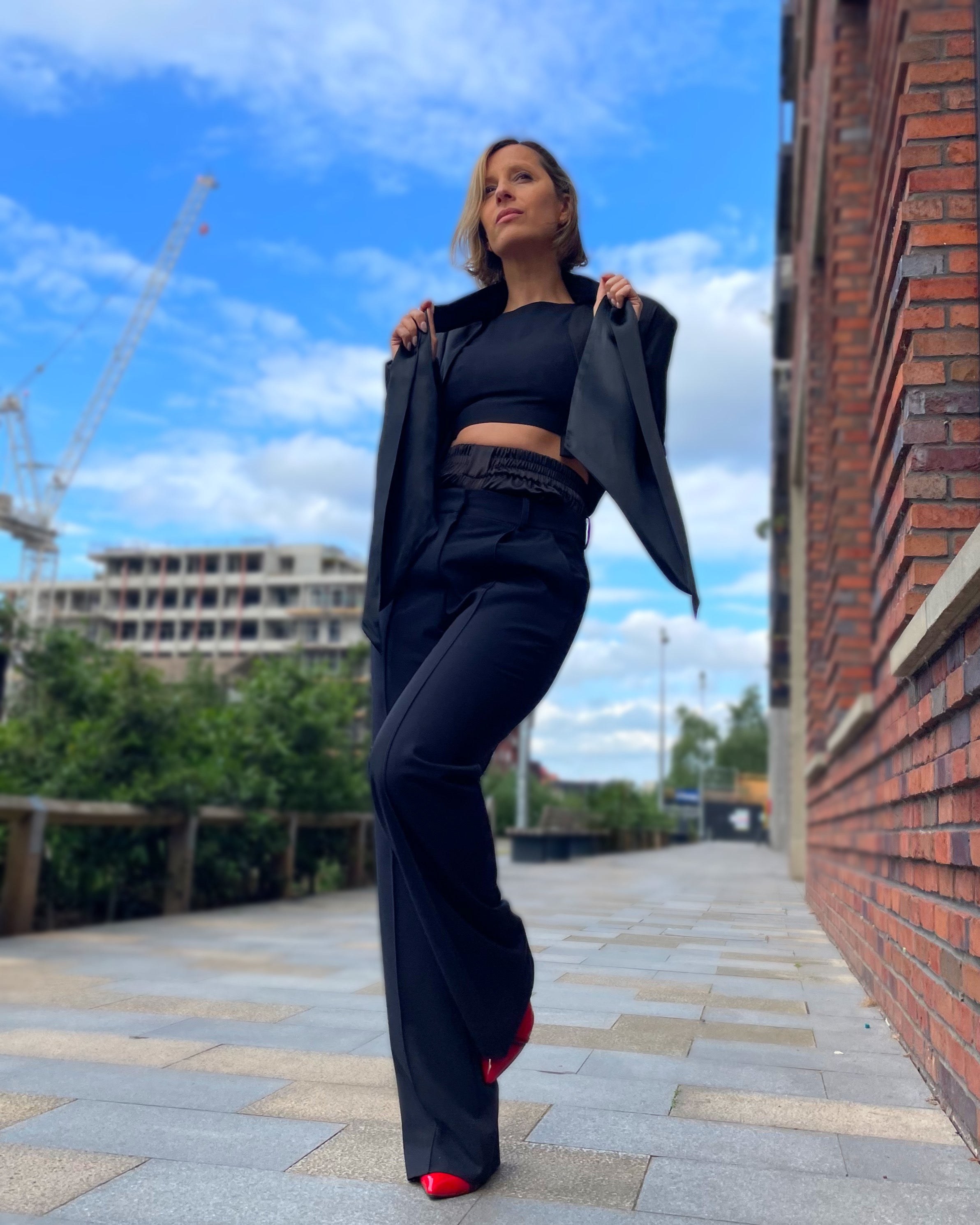 The “Don’t mind me” Blazer with Satin Scarf