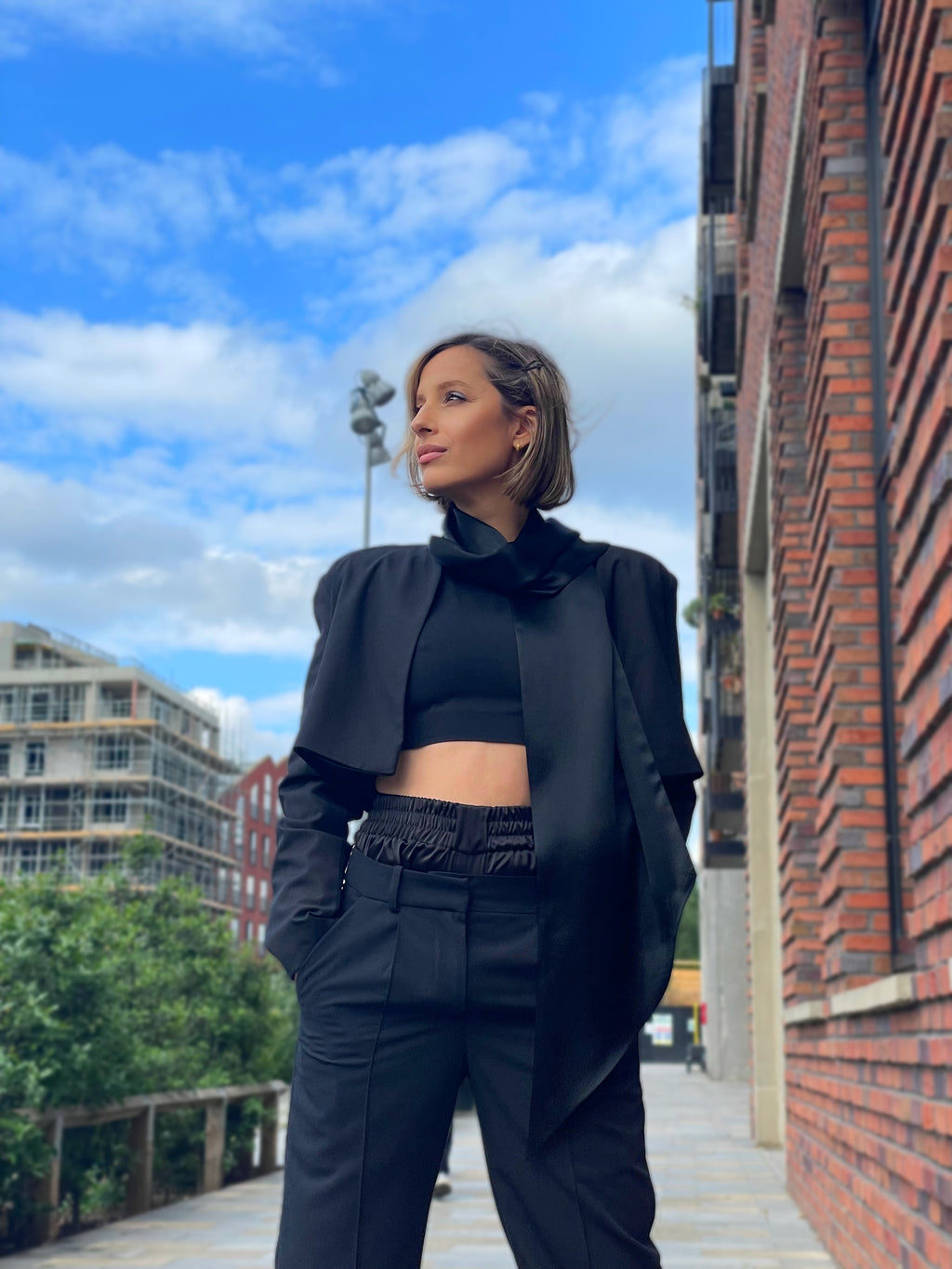 The “Don’t mind me” Blazer with Satin Scarf