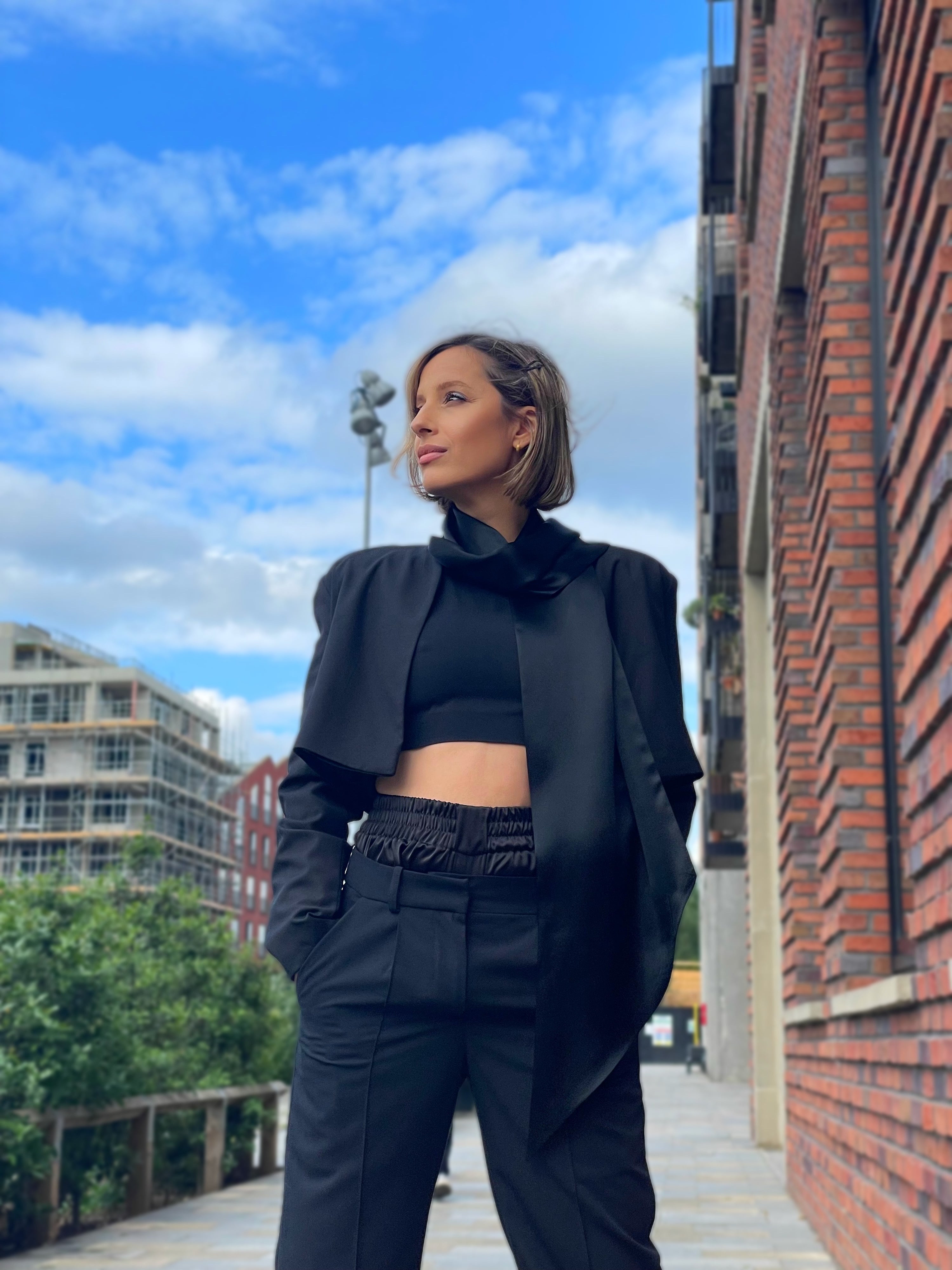 The “Don’t mind me” Blazer with Satin Scarf