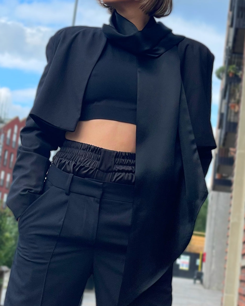 The “Don’t mind me” Blazer with Satin Scarf