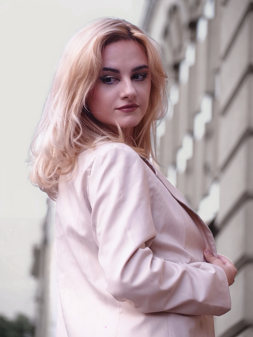 Office Beige Blazer and Dress Set