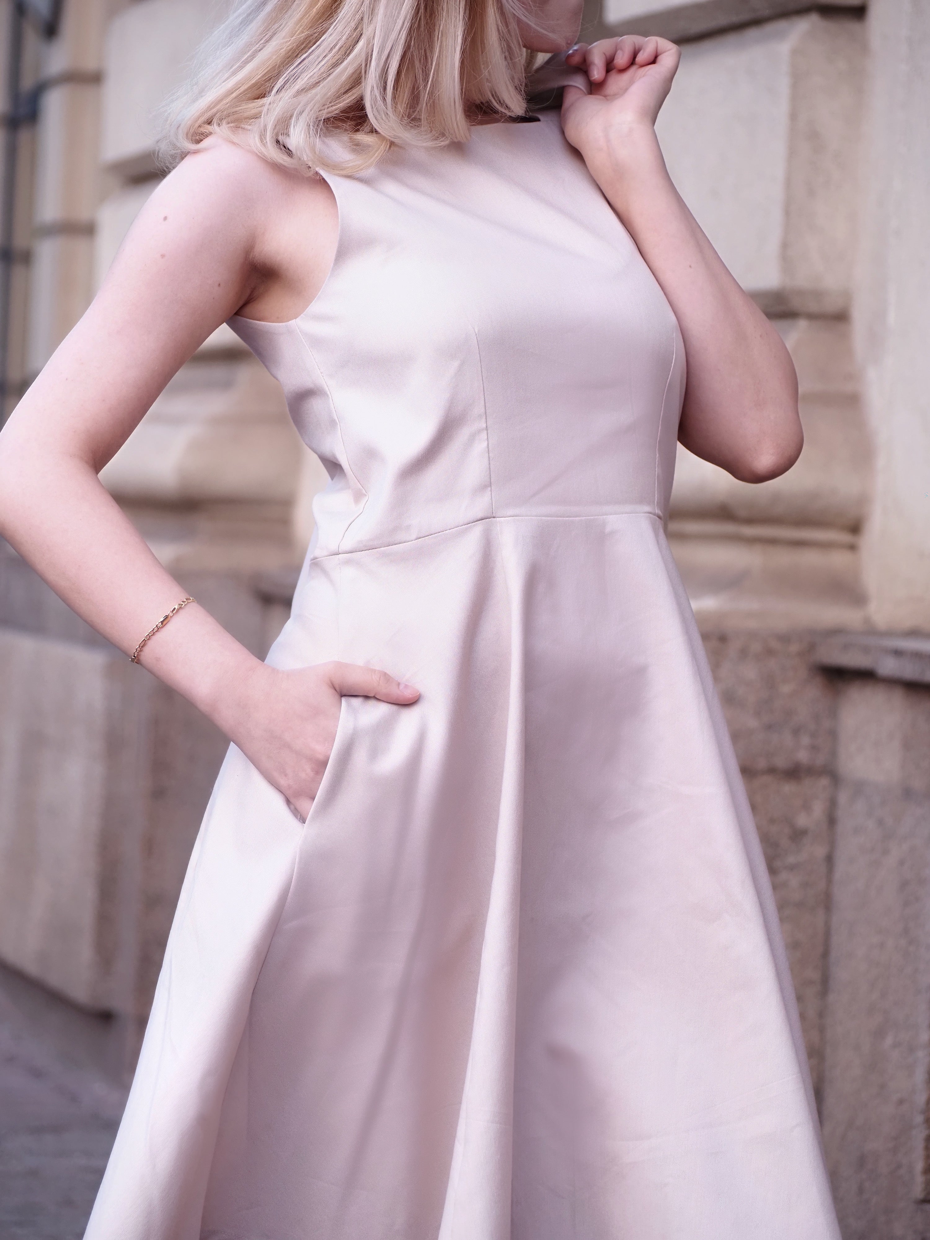 Office Beige Blazer and Dress Set