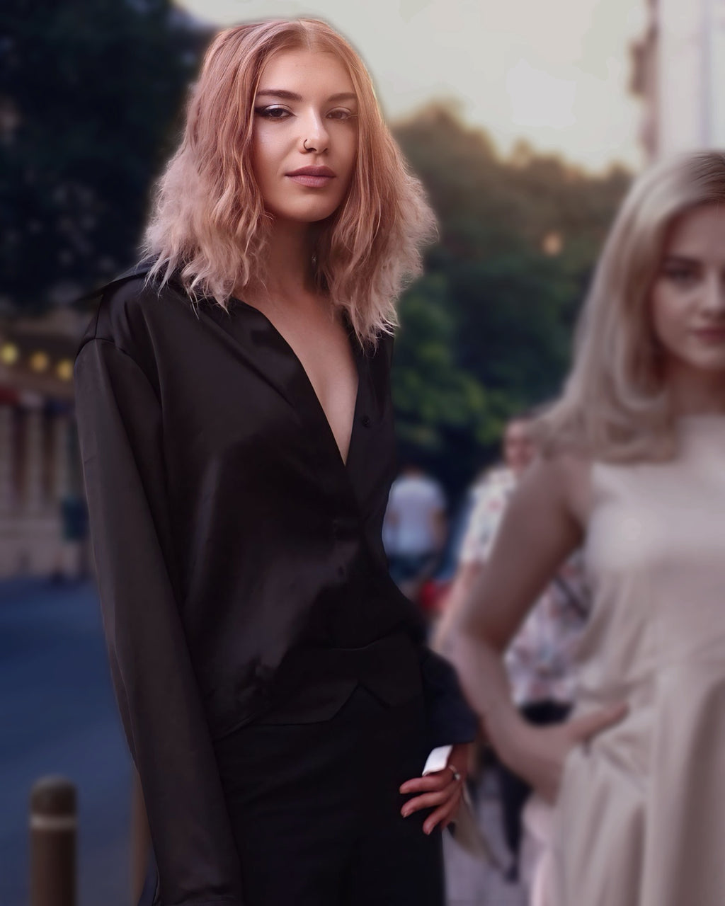 Satin Shirt (with removable caff)