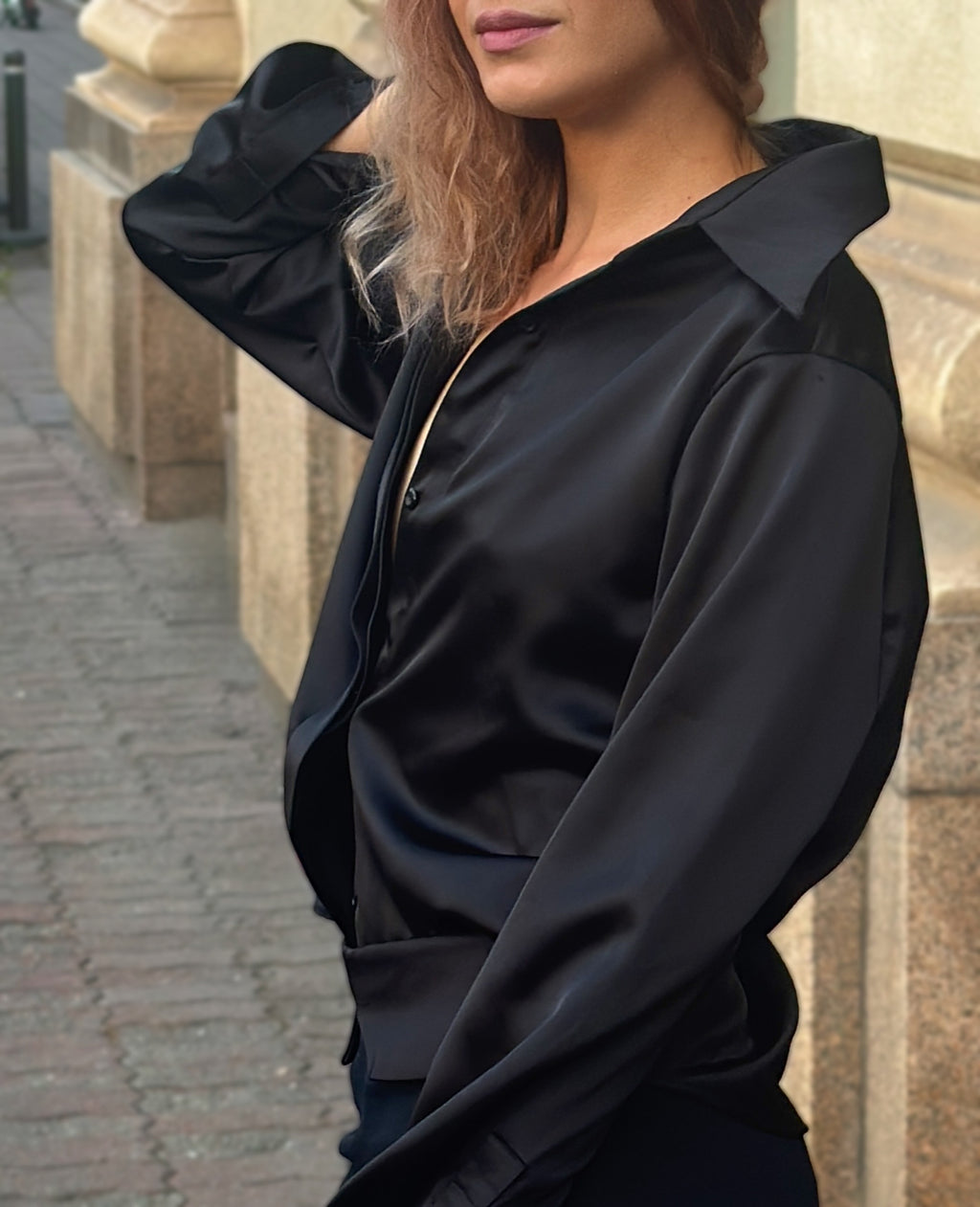 Satin Shirt (with removable caff)