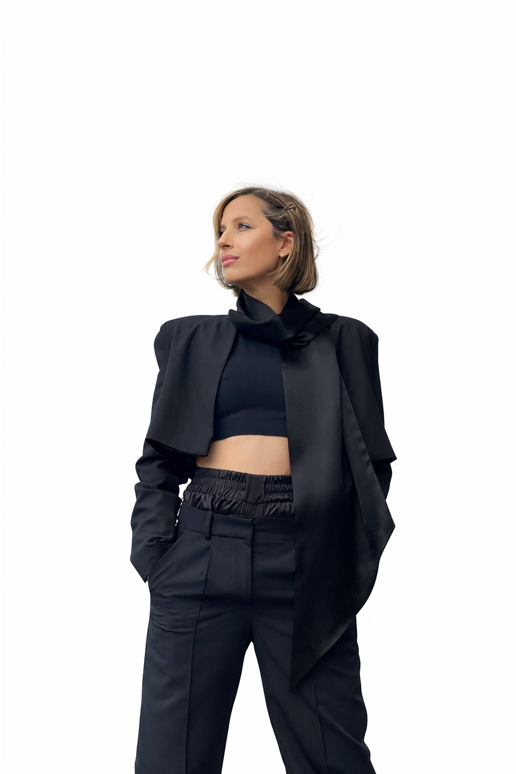 The “Don’t mind me” Blazer with Satin Scarf